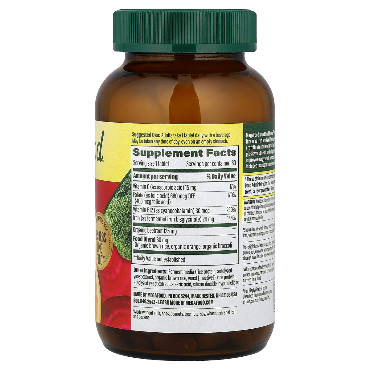 MegaFood Iron 180 Tabs