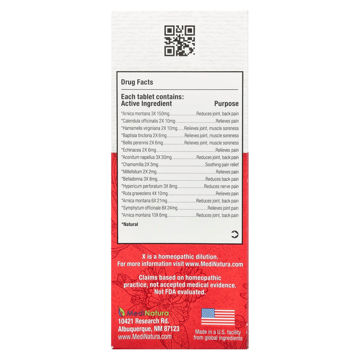 MediNatura, T-Relief, Arnica, 100 Tablets