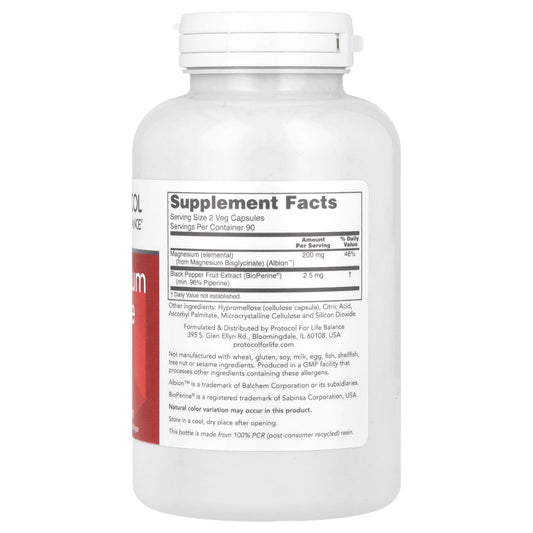 Protocol for Magnesium Glycinate High Absorption 180 Veg Caps