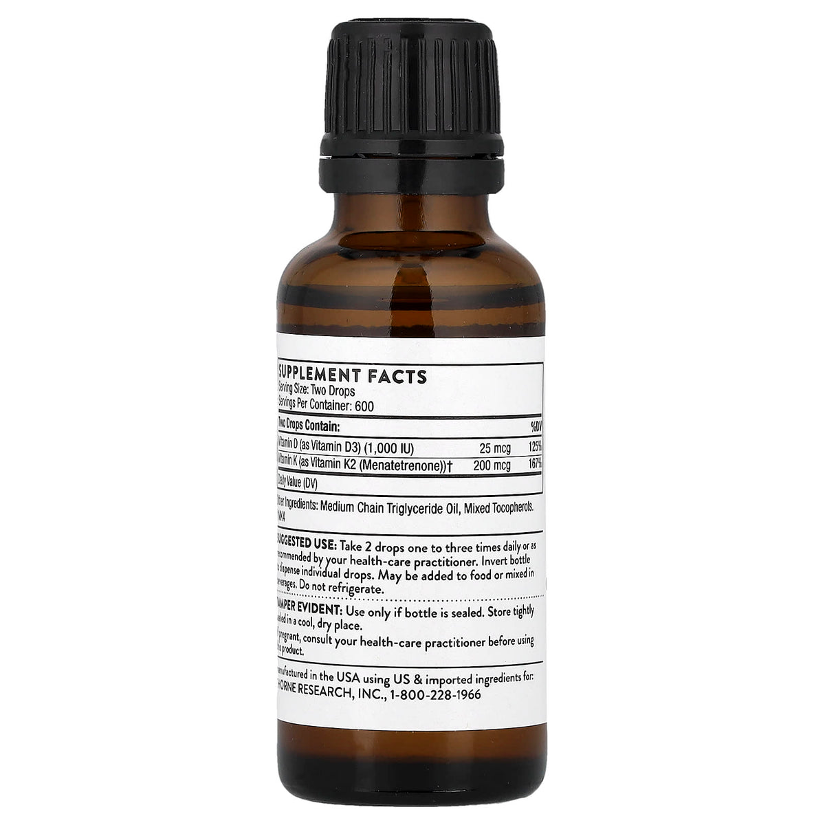 Thorne Vitamin D3 + K2 30 ml