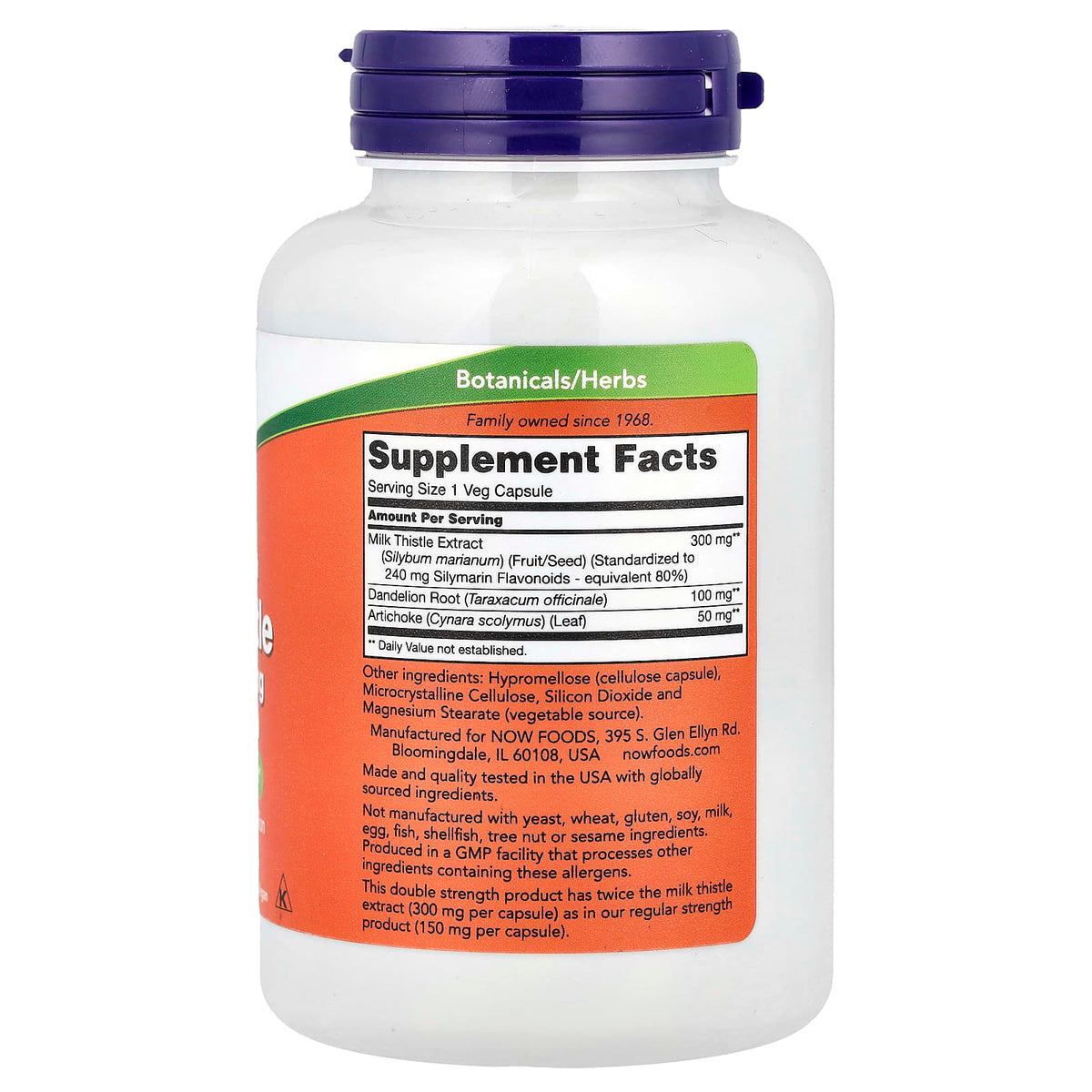 Now Foods, Double Strength Silymarin, 300 mg, 200 Veg Capsules