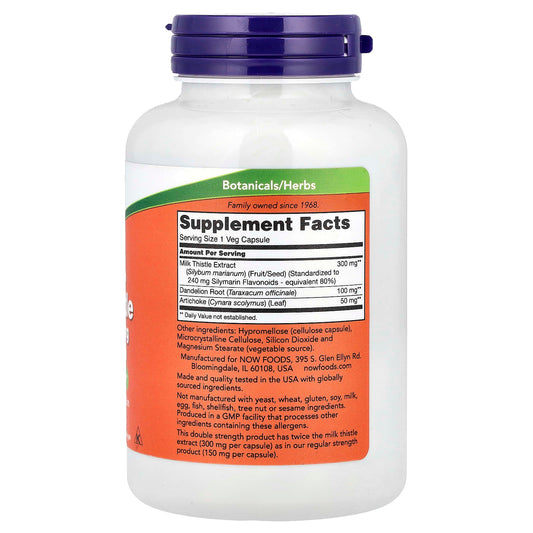 Now Foods, Double Strength Silymarin, 300 mg, 200 Veg Capsules