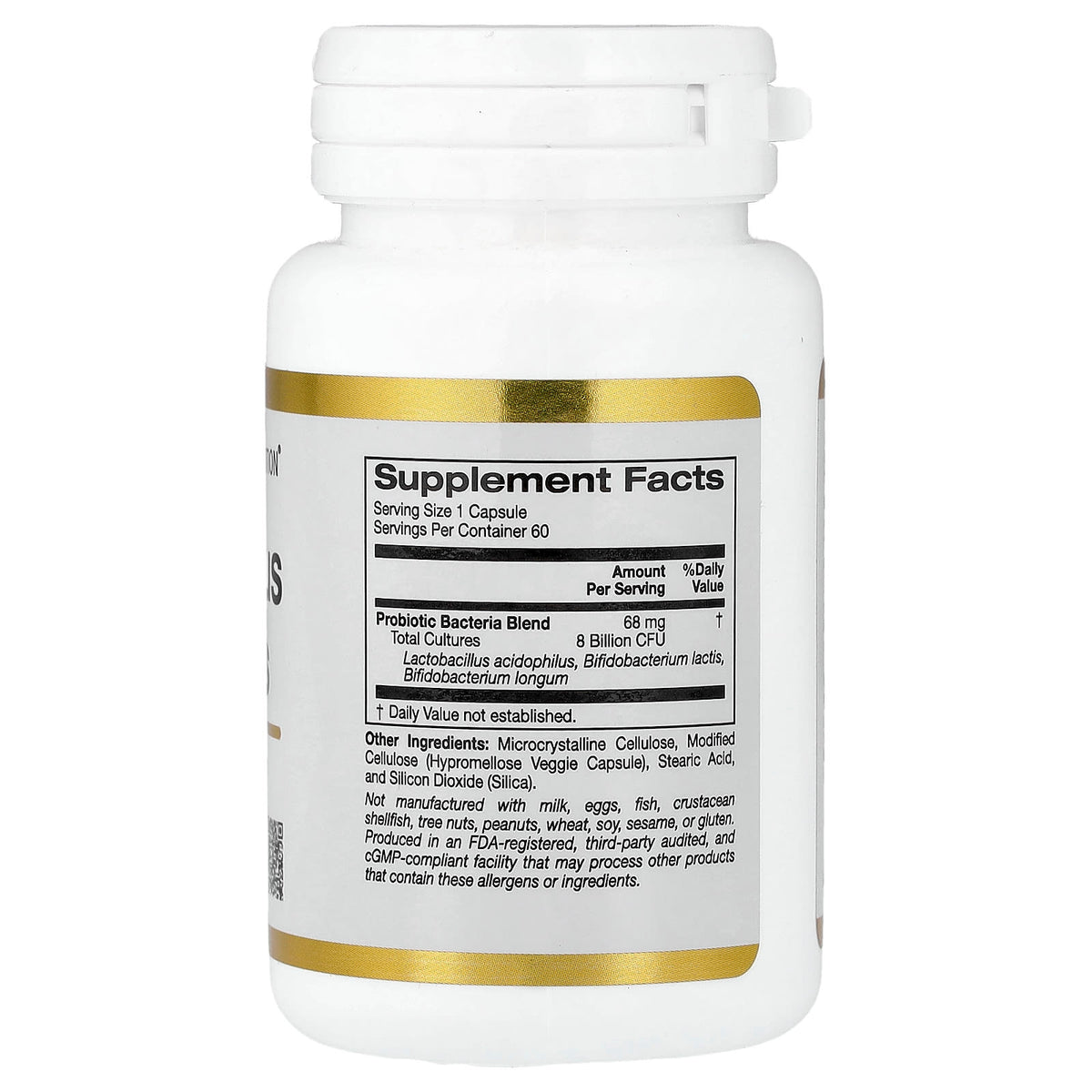 California Gold Nutrition Acidophilus and Bifidus 60 Veggie Capsules