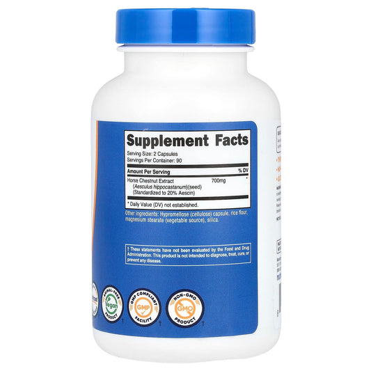 Nutricost, Horse Chestnut, 180 Capsules (350 mg per Capsule)