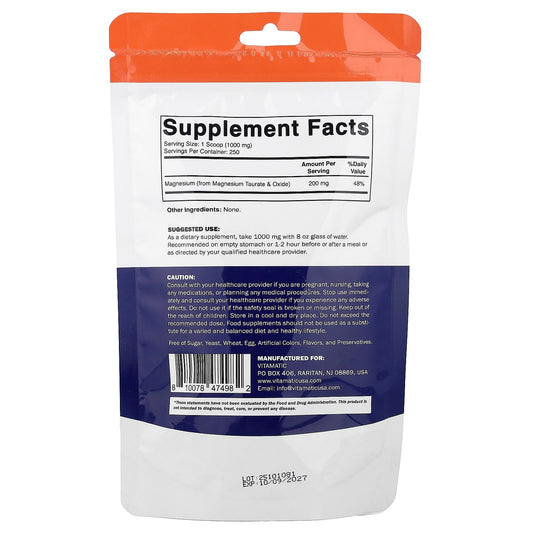 Vitamatic Magnesium Taurate 250 g 8.8 oz Powder
