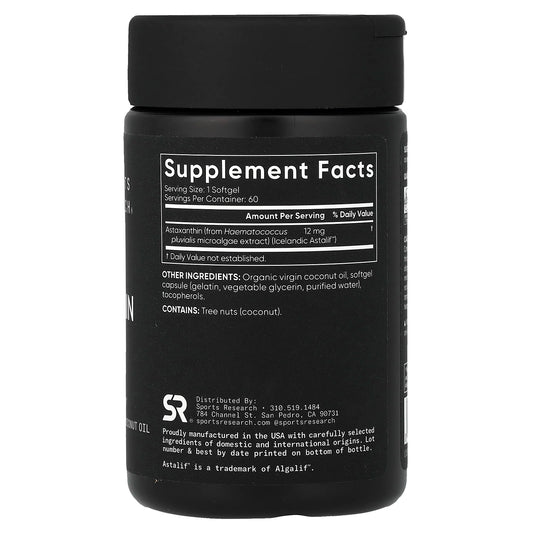 Sports Research, Astaxanthin, Triple Strength, 12 mg, 60 Softgels