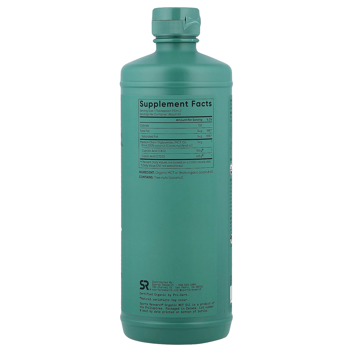Sports Research MCT oil C8 + C10 32 fl oz (946 ml)