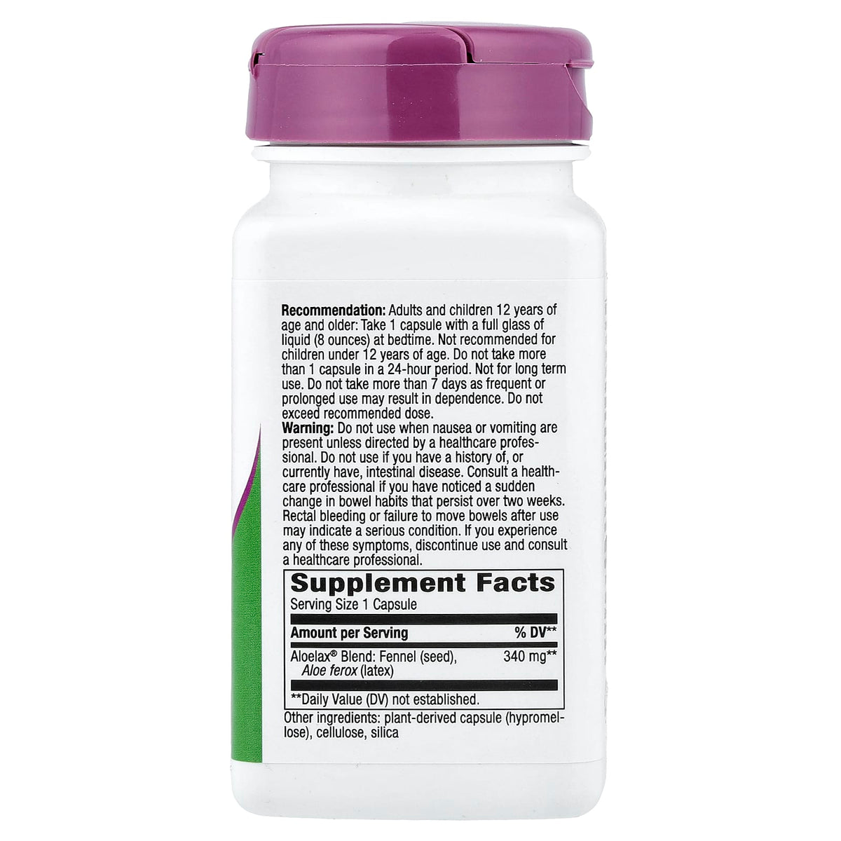 Nature's Way, Aloelax with Fennel Seed, 340 mg, 100 Vegan Capsules