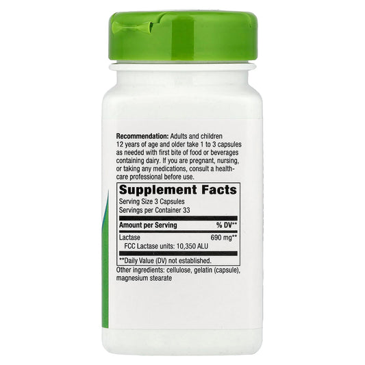 Nature's Way, Lactase Enzyme Formula, 100 Capsules