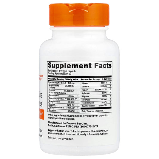 Doctor's Best, Digestive Enzymes, 90 Veggie Caps