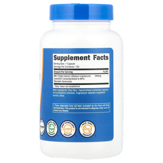 Nutricost, Milk Thistle, 300 mg, 120 Capsules