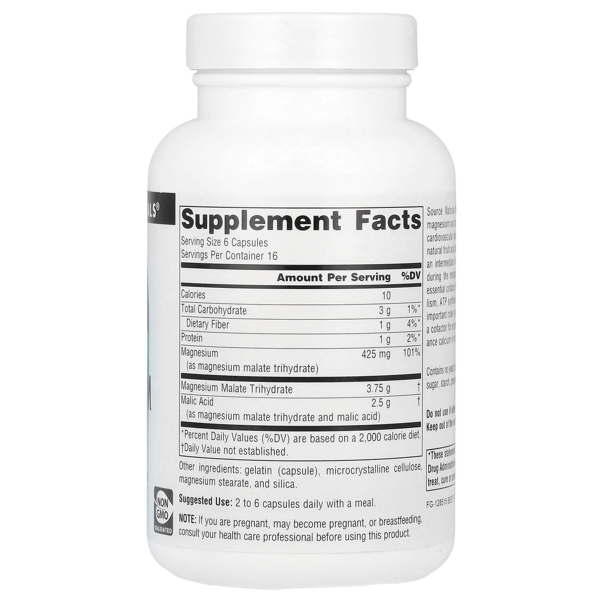 Source Naturals Magnesium Malate 100 Capsules