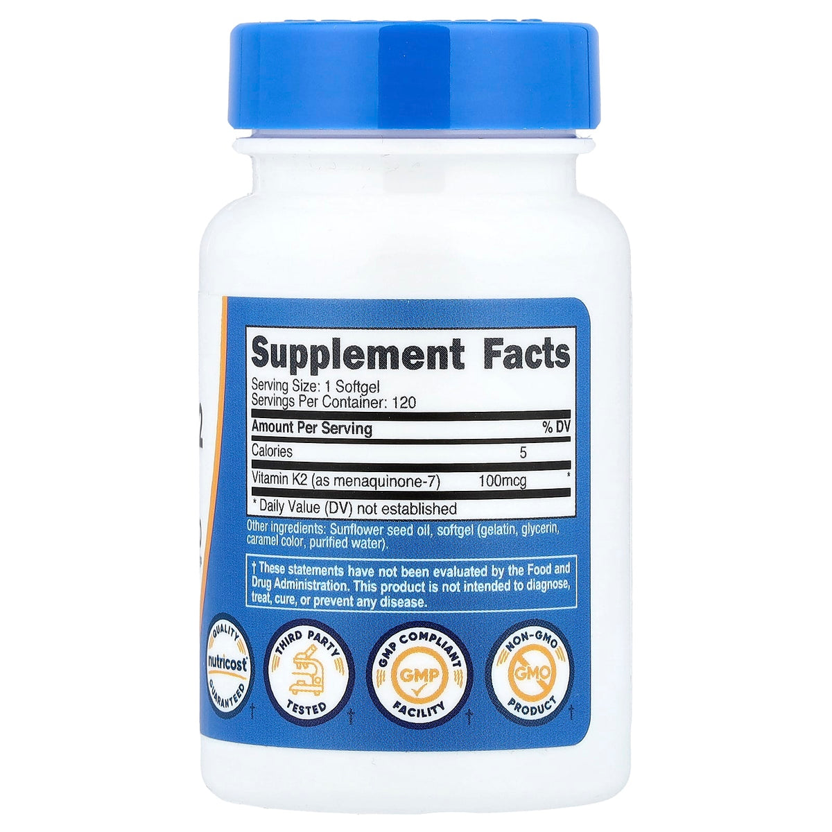 Nutricost Vitamin K2 MK-7 100 mcg 120 Softgels