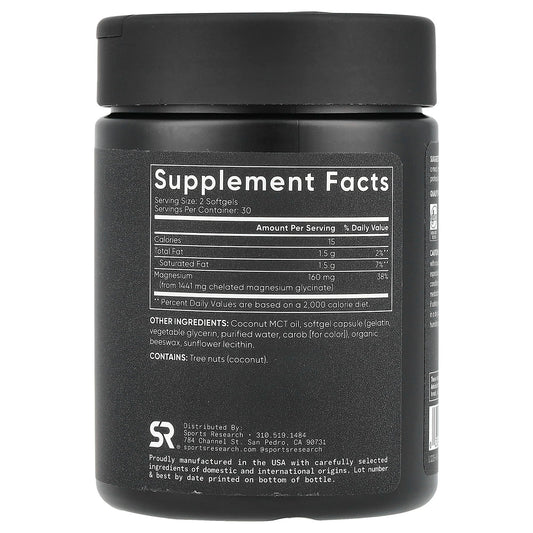 Sports Research Magnesium Glycinate 80 mg 60 Softgels
