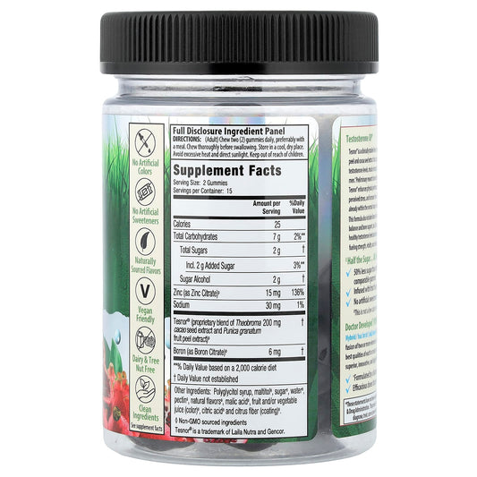 Irwin Naturals, Testosterone UP® Peak Performance Gummies, Dragon fruit Pomegranate, 30 Gummies