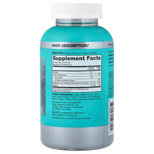 Qunol, Magnesium Glycinate Gummies, Mixed Berry, 90 Gummies (60 mg per Gummy)