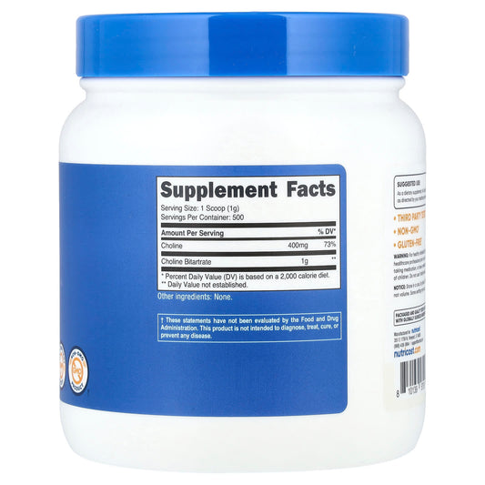 Nutricost, Choline Bitartrate, Unflavoured, 17.9 oz (500 g)
