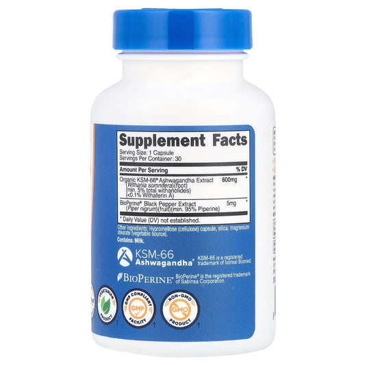 Nutricost KSM-66 Ashwagandha Root Extract 600 mg 30 Caps