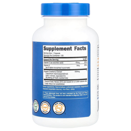 Nutricost, Cranberry with Vitamins C & E, 120 Capsules
