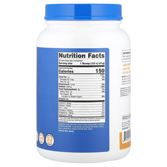 Nutricost, Grass-Fed Whey Protein Isolate, Chocolate PB, 2 lb (907 g)
