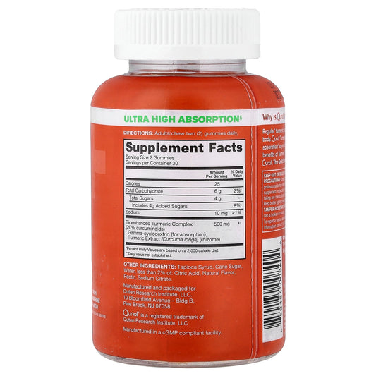 Qunol, Turmeric Curcumin Complex, Rich Tangerine, 60 Gummies (250 mg per Gummy)
