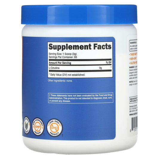 Nutricost, L-Citrulline, Unflavoured, 8.8 oz (250 g)