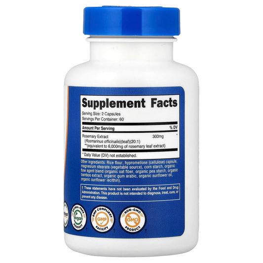 Nutricost, Rosemary, 120 Capsules (150 mg per Capsule)