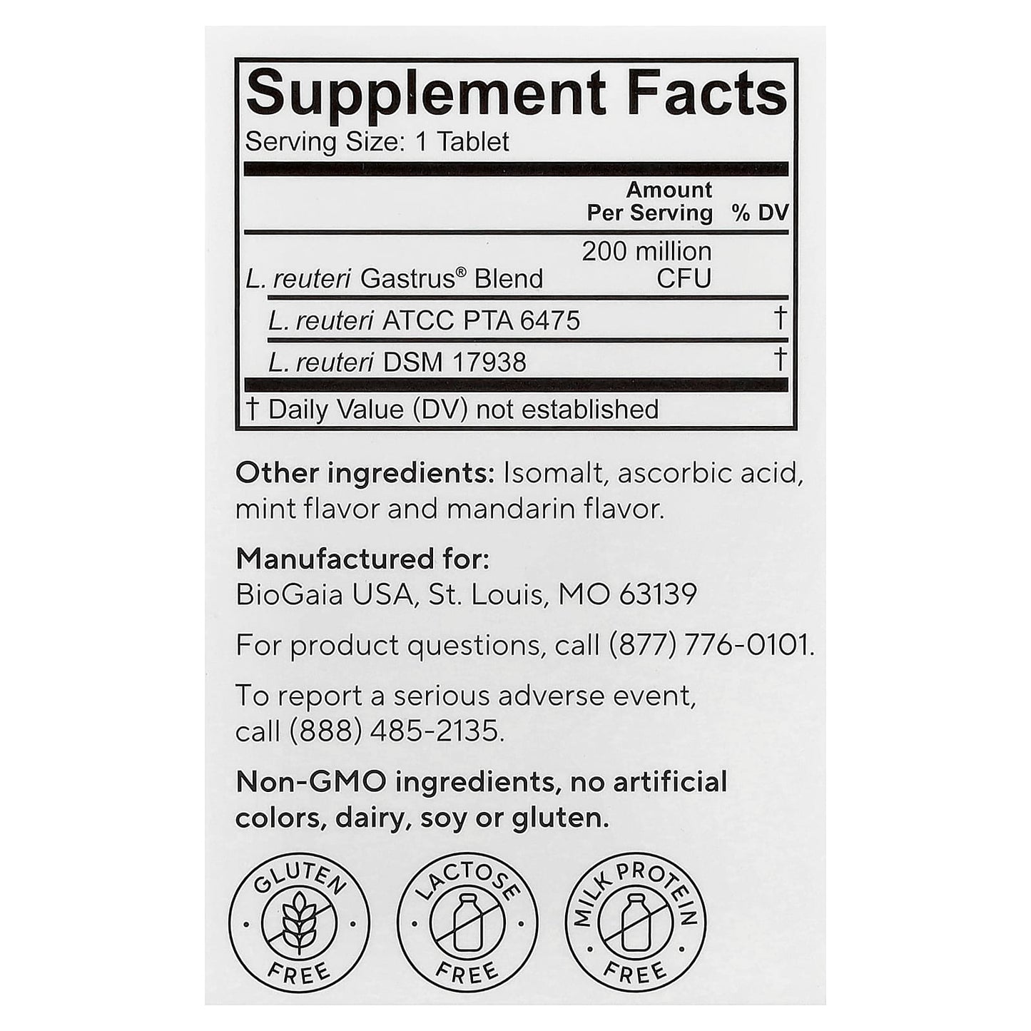 BioGaia, Gastrus, Probiotic Chewables, 30 Chewable Tablets