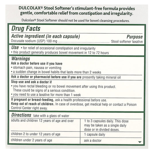 Dulcolax, Stool Softener, 50 Liquid Gels