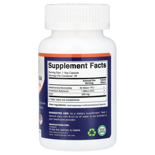 Vitamatic, Stable Akkermansia, 30 Veggie Capsules