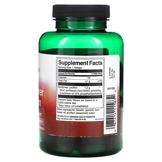Swanson Vitamins, Sunflower Lecithin, 90 Softgels