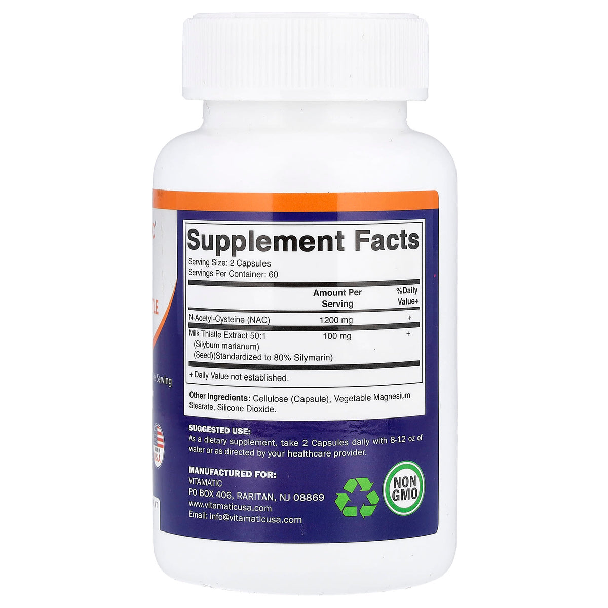 Vitamatic NAC + Milk Thistle 120 Veg Caps