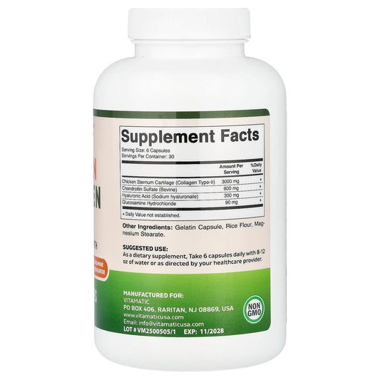 Vitamatic, Chicken Collagen, 180 Capsules