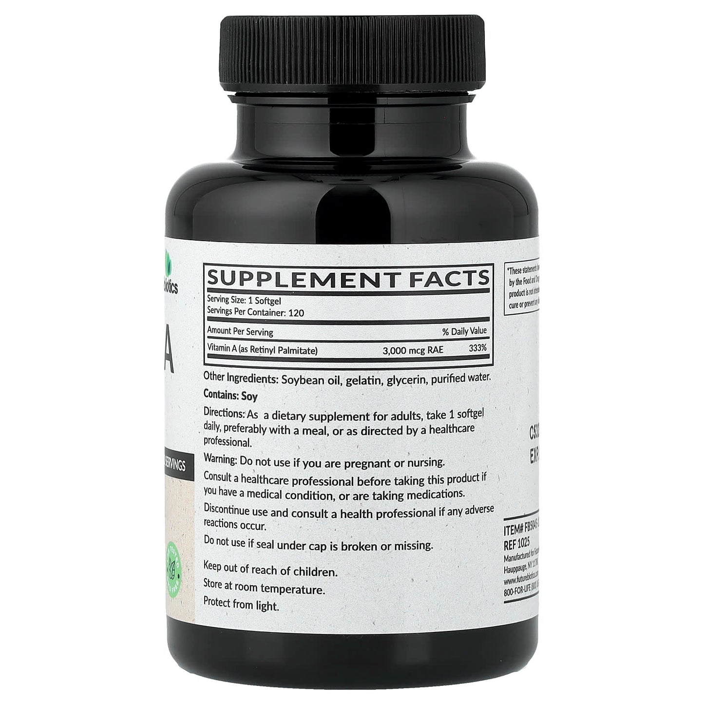 Futurebiotics, Vitamin A, 3,000 mcg RAE (10,000 IU), 120 Capsules