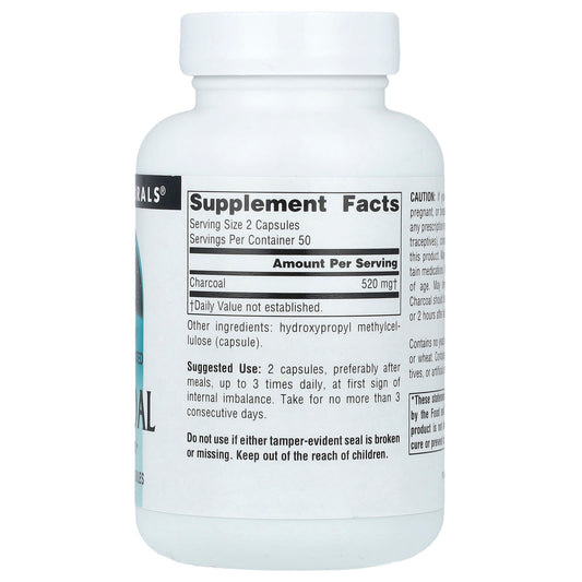 Source Naturals, 100% Pure Activated Charcoal, 260 mg, 100 Capsules