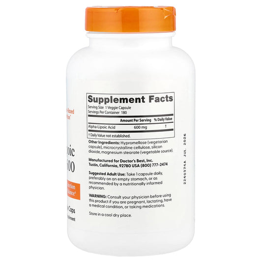 Doctor's Best Alpha-Lipoic Acid 600 600 mg 180 Caps