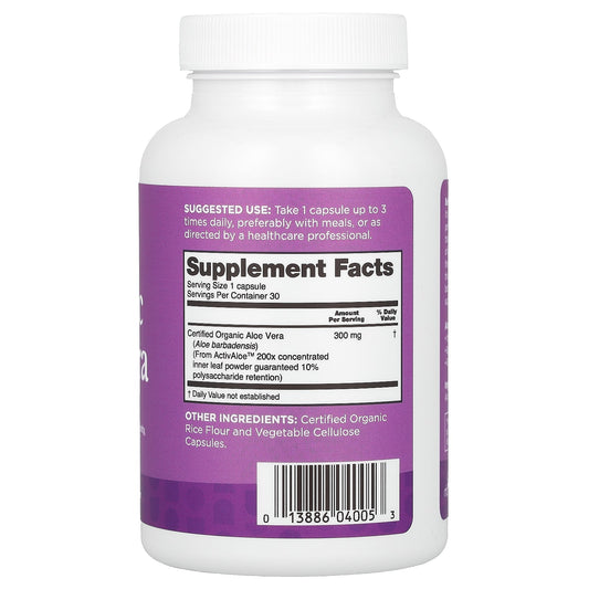 NB Pure, Organic Aloe Vera, 300 mg, 30 Capsules