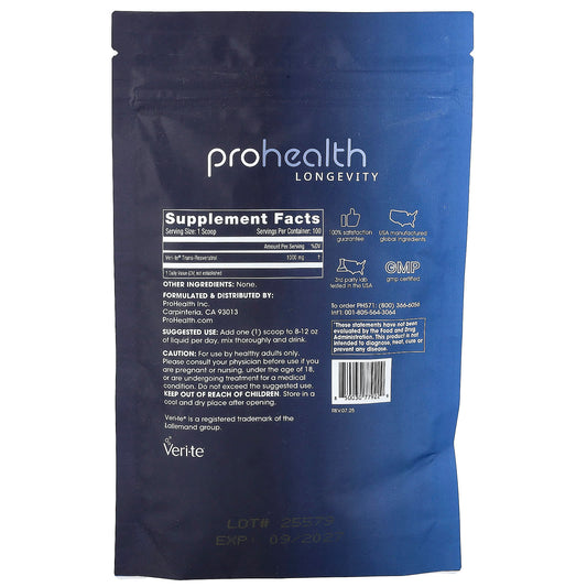 ProHealth Longevity Trans-Resveratrol Pure 100 g (3.5 oz)