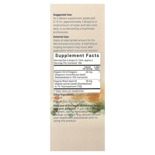Micro Ingredients, Organic Oil of Oregano With Black Seed Oil, 118 ml (4 fl oz)