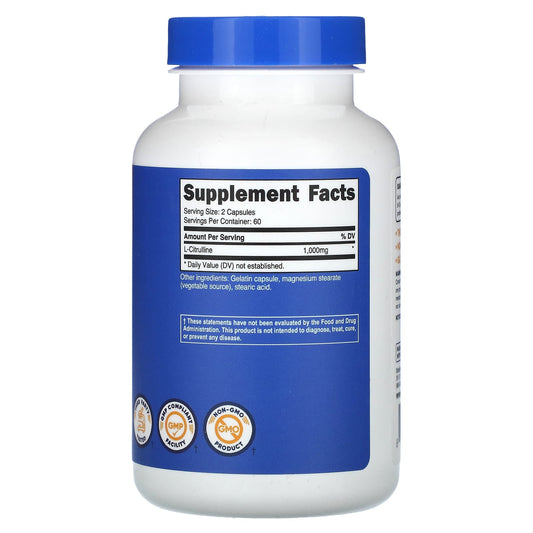 Nutricost L-Citrulline 500 mg per Capsule