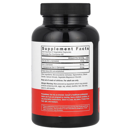 Force Factor Zinc-L-Carnosine Complex 120 Veg Caps