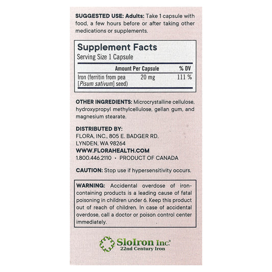 Flora Ferritin + 20 mg per Capsule