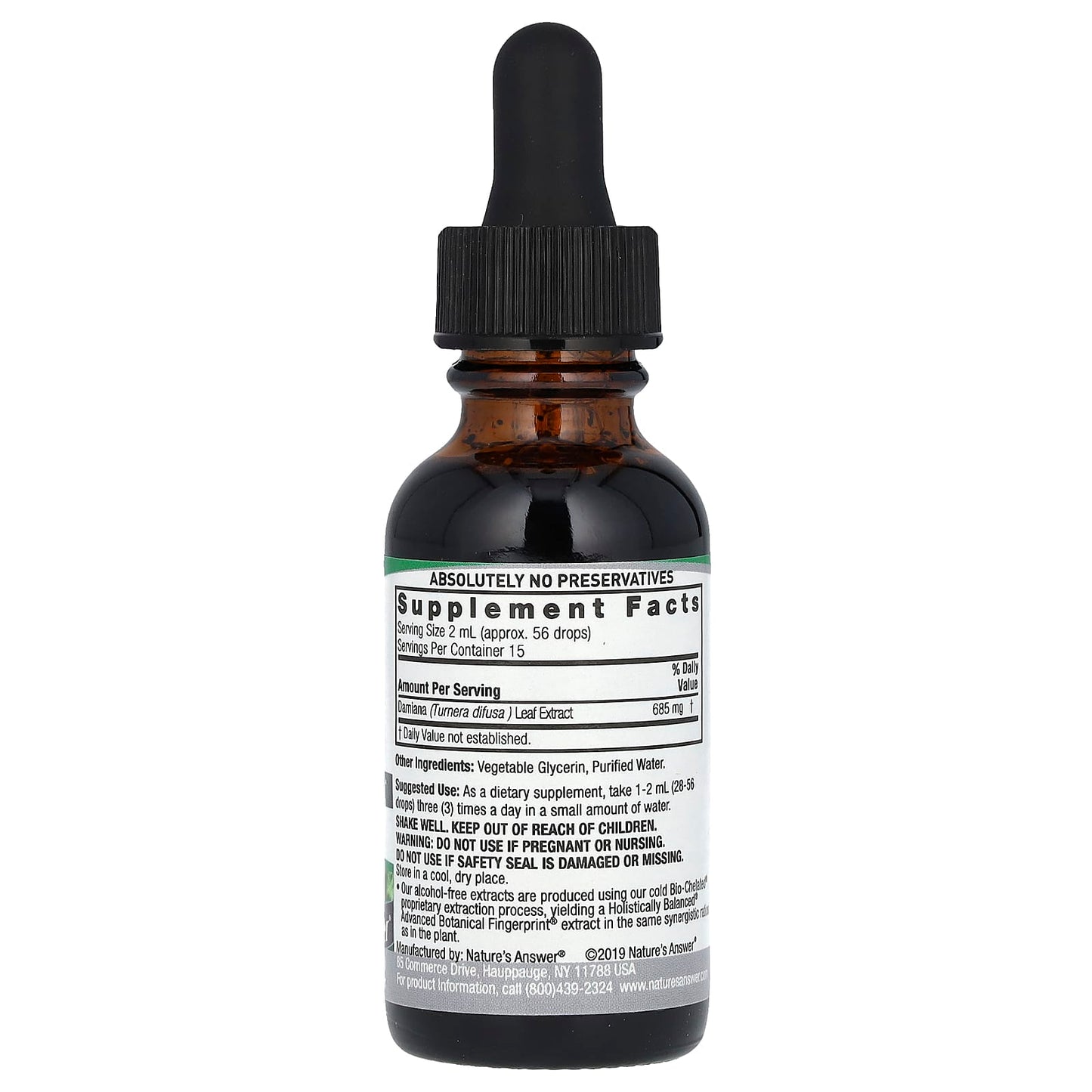 Nature's Answer, Damiana Extract, Alcohol-Free, 2,500 mg, 1 fl oz (30 ml)