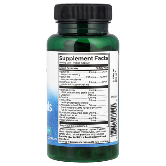 Swanson Vitamins, Brain Essentials, 60 Veg Capsules