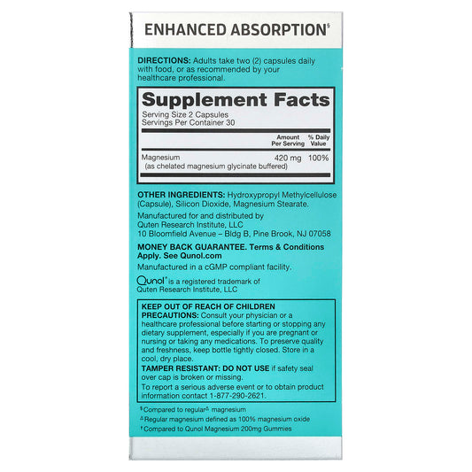Qunol, Magnesium, 60 Capsules (210 mg per Capsule)