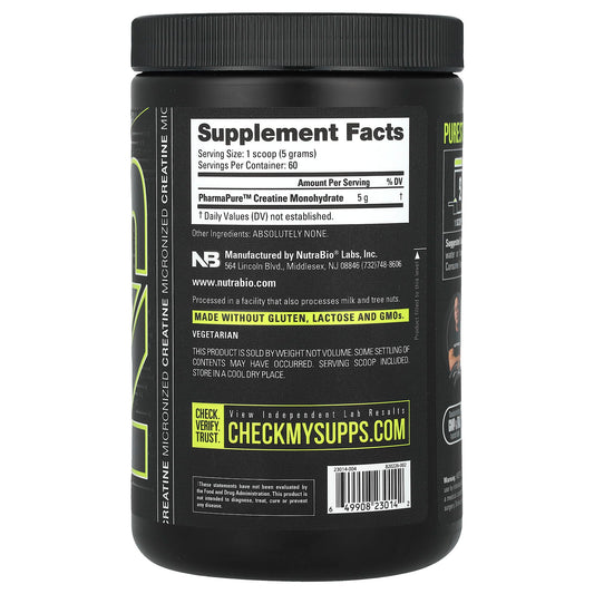 NutraBio, Micronised Creatine Monohydrate, 10.6 oz (300 g)