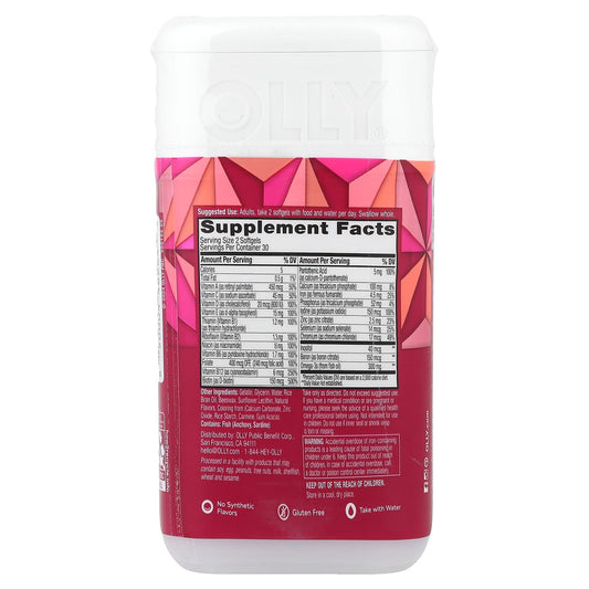 OLLY, Women's Multi + Omega-3, 60 Softgels