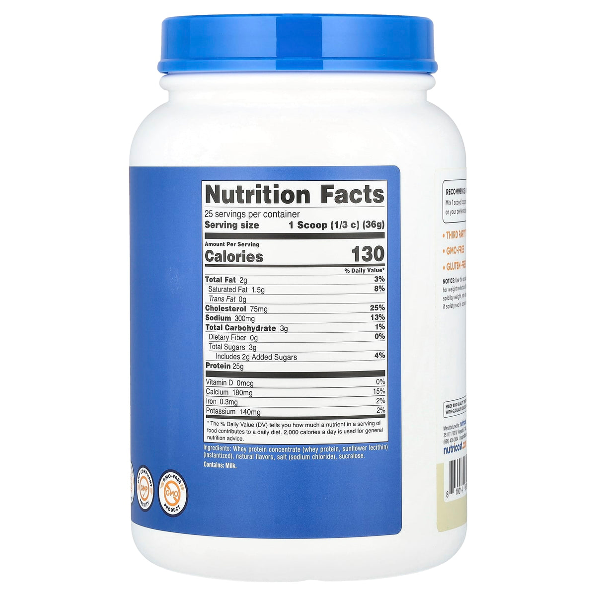 Nutricost, Whey Protein Concentrate, Vanilla, 2 lbs (907 g)