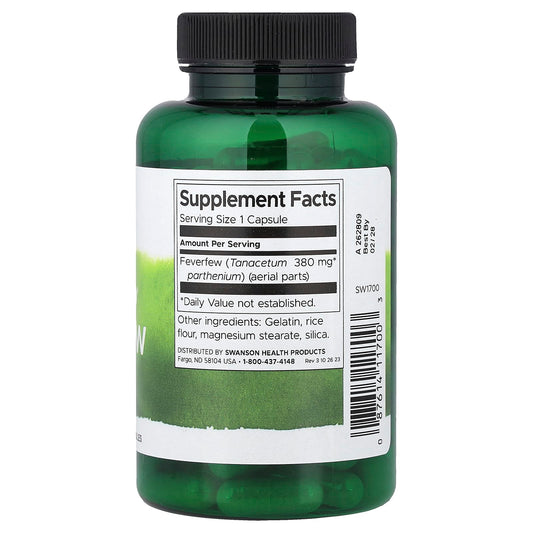 Swanson Vitamins, Full Spectrum® Feverfew, 380 mg, 100 Capsules