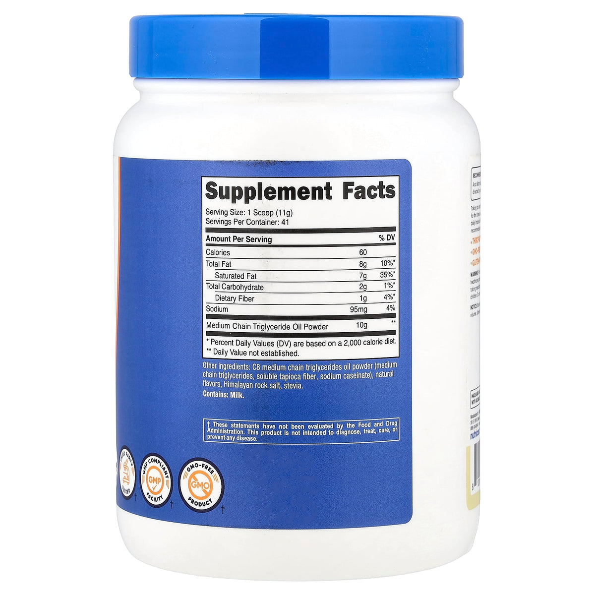 Nutricost, C8 MCT Oil Powder, Vanilla, 1 lb (454 g)